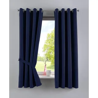 Gardinenbox NewYork Ösen 140 x 160 cm blau 2 St.