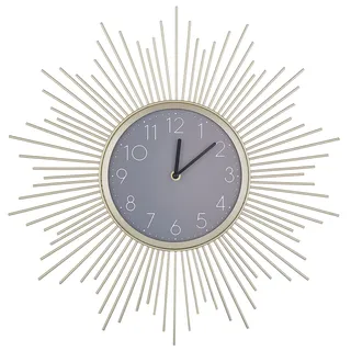 Beliani Wanduhr 45 cm 45x45x3 cm gold/grau