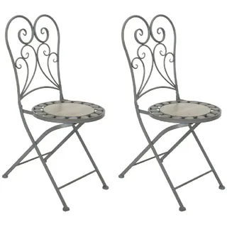 acamp® Provence Klappstuhl 20 x 104 x 43 cm grau 2 St.