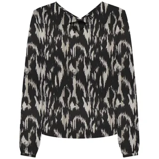 ONLY Damen Onlnova Life Vis L/S Mallory Top Bluse, Black/AOP:592 Charm Boho, XS