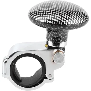 Lenkradknopf Auto, Universal Lenkradknopf mit Ball Griff, Stabilität, Leistungshilfe, Kohlefaser, ergonomisch für Autofahren und Haptik