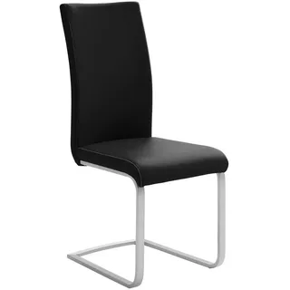 Novel Schwingstuhl , Schwarz, Edelstahlfarben , Metall, Textil , Flachrohr , 42x102x58 cm , Stoffauswahl, Typenauswahl , Esszimmer, Stühle, Schwingstühle