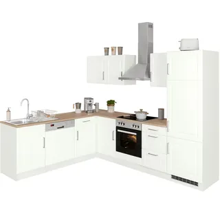 kochstation Winkelküche L-Form KS-Stockholm 280 cm weiß