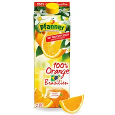 Pfanner 100% Orangensaft aus Brasilien – Direktsaft aus 100% Orangen mit Fruchtfleisch (1 x 2 l)
