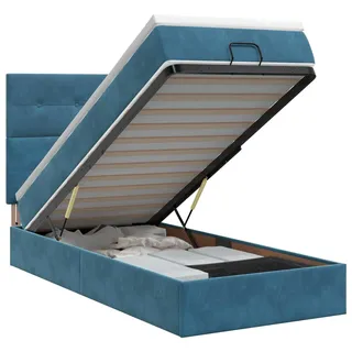 vidaXL Ottoman Bett mit Matratze Dunkelblau 80 x 200 cm Samt - Blau