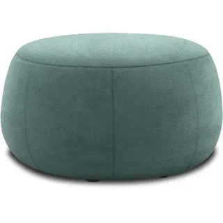 DOMO collection Hocker DOMO COLLECTION "800012", blau (petrol), B:75cm H:42cm T:75cm, 95% Polyester, 5% Nylon, Hocker, Polsterhocker Pouf, Hocker rund gepolstert