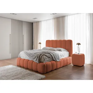 YOURHOUSE24 Polsterbett Cande mit Bettkasten und Metallrahmen (Farbe: Catch me 07, Größe: 140x200 cm) - Kupfer