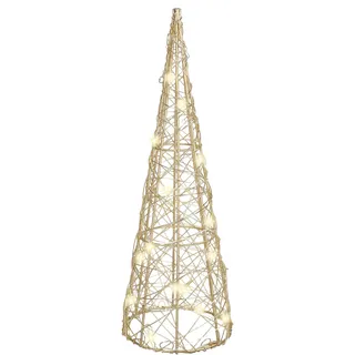 I.GE.A. LED-Dekofigur "LED-Pyramide" Dekofigur Weihnachtspyramide Weihnachtsdeko Weihnachtsbaum Christbaum, gold