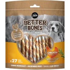BetterBones – weicher Kausnack für Hunde, ohne Rohhaut, umwickelte Twists mit Hühnchen, Rosmarin und Thymian, 12,5cm, 27er Pack
