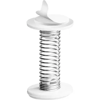 100 Deko-Spring, Spezialfeder 30 mm lang, mit 2 PE-Schaumklebepunkten, weiß, Metall