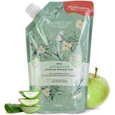 Jean & Len Nachfüllbeutel Spülbalsam Aloe Vera & Grüner Apfel, hautschonendes Spülmittel, milde Reinigung, mit natürlichen Inhaltsstoffen, ph-hautneutral, ohne Parabene & Silikone, vegan, 750 ml