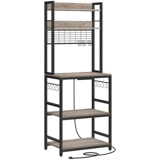 Hansiro Küchenregal Bamako , Schwarz , Holzwerkstoff , 60x170x40 cm , Küchen, Küchenmöbel