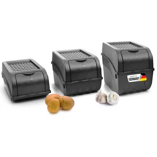 Novaliv Aufbewahrungsbox Set 3,5L + 5L + 9L 3-tlg. anthrazit grau
