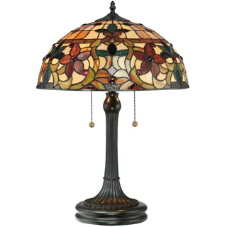 Tischlampe FARFALLA 6 Bronze h:58cm 2xE27 Tiffany lampe Wohnzimmer Nachttisch