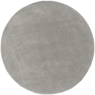 benuta Nest Wollteppich Bent Grau ø 200 cm rund , Textil , Beton Optik , Rund , 200x200 cm , pflegeleicht , Teppiche und Böden, Teppiche, Schafwollteppiche