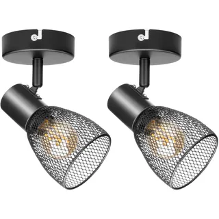 Dehobo E14 Wandlampe Vintage Verstellbare Metall Schwarz Wandleuchte - Wandspot E14 max.40W - Wandlampe Innen mit Retro Design für Schlafzimmer Wohnzimmer Esszimmer Balkon Loft - Nicht Leuchtmittel