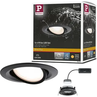 Paulmann Nova Plus Einbauleuchte 1x6W rund Schwarz matt/Alu