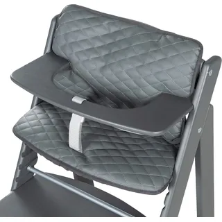 roba Sitzverkleinerer Sit Up Luxe - 2-teilige Hochstuhleinlage Graphite gesteppt - Sitzkissen für alle roba Sit Up Treppenhochstühle - Anthrazit