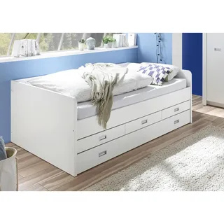 Mid.you Ausziehbett , Weiß , Holzwerkstoff , Höhe ca. 17 cm , 120x200 cm , Bettkasten, für Rollrost geeignet , Babymöbel & Kindermöbel, Kinderzimmer & Jugendzimmer, Kinderbetten, Kinderbetten & Jugendbetten