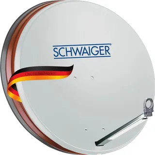 SCHWAIGER 180 Satellitenschüssel SAT-Antenne Satelliten-Anlage Offset-Antenne LNB-Tragarm Masthalterung Sat-Schüssel SAT-Anlage Stahl 75 x 85 cm weiß