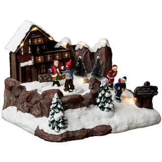 Fééric Lights and Christmas Weihnachtsdorf Eisbahn LED-Beleuchtung , Multicolor , Kunststoff , 14x16.5x19 cm , Dekoration, Weihnachtsdekoration