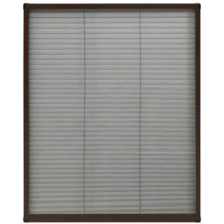 vidaXL Insektenschutz-Plissee für Fenster Aluminium Braun 80x100 cm - Braun