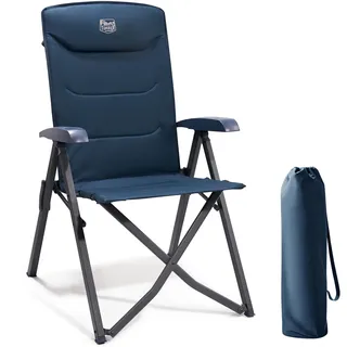TIMBER RIDGE Campingstuhl Faltbar Hohe Lehne mit 4 Positionen verstellbar bis 150kg Klappstuhl Camping Gepolstert Gartenstuhl Faltstuhl mit Tasche für Garten Balkon Wohnmobil