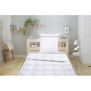 Älgdröm Daunenbettdecke + Kopfkissen »Sorsele, Bettdecke 135x200 cm oder 155x220 cm, 2-tlg.« Set mit Kissen 80x80 cm, Sommer, Winter, Made in Germany, weiß