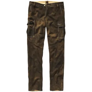 Kernige Cargo-Lederhose Braun 48