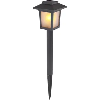 Globo LED-Solarspieß Fackel 8 cm x 8 cm x 37 cm Schwarz 3er-Set