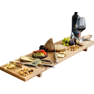 Cookinglife Servierbrett Organic XXL, Bambus, Braun, 100 x 26 cm, Tapasplank für Fingerfood und Snacks
