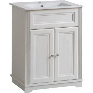 Badmöbel Antik Stil Becken Unterschrank Landhaus Badezimmer 60cm Waschbecken - Weiß