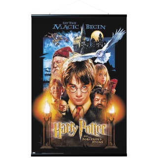 Grupo Erik Magnetische Posterleiste mit Poster - Harry Potter under der Stein der Weisen - Poster mit Rahmen, PACK0162