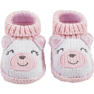 My Baby Lou Schuhe , Rosa, Weiß , Textil , Bär , Gr. 0-3 M , Babykleidung, Babyschuhe