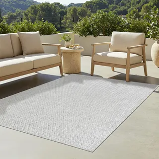 Tapiso Teppich Verano In-Out-Door Modern Grau Küche Balkon 120 x 170 cm - Grau
