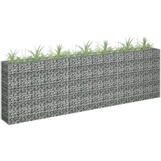 vidaXL Gabionen-Hochbeet Verzinkter Stahl 270 x 30 x 90 cm