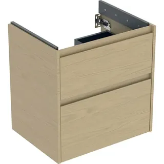 Geberit Renova Plan Unterschrank für Waschtisch, mit zwei Schubladen, 59,5x60,6x44,6cm, 504.027.PS.1, Farbe: Eiche natur / Melamin Holzstruktur