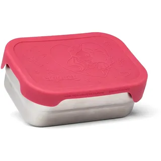 ergobag Edelstahl Brotdose Prinzessin - Pink | Mit Trennfach und Snack-Box, spülmaschinenfest für eine praktische Aufbewahrung und einfache Reinigung