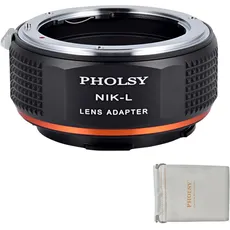 PHOLSY Objektivadapter Kompatibel mit Nikon F auf L Mount für Nikkor AI/F/AIS/AF/AF-S Objektiv und L Mount Kameras Kompatibel mit Leica SL2, SL2-S, CL, TL2, Lumix S5, S1, BS1H, Sigma FP, FP L