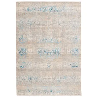 Novel Flachwebeteppich , Grau, Türkis , Textil , Vintage , rechteckig , 120x170 cm , pflegeleicht , Teppiche und Böden, Teppiche, Webteppiche