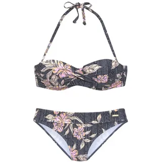 SUNSEEKER Bandeau-Bikini Damen schwarz bedruckt Gr.34 Cup B