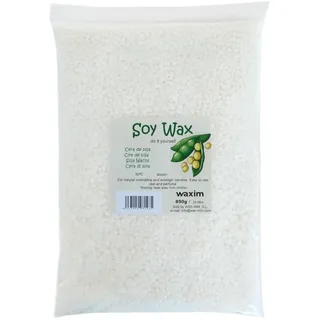 WAXIM Kerzenwachs zum Gießen | Wachs für Kerzen selber machen in Perlen 850 g | Kerzenwachs Granulat | Pflanzliche Basis für Behälter | Gleichmäßiges Schmelzen und Saubere Verbrennung