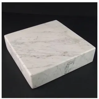 d4g design4grab designgrab Lampen- und Vasensockel eckig 20x20x5 cm aus Carrara Marmor weiß für Grabvase oder Grablampe