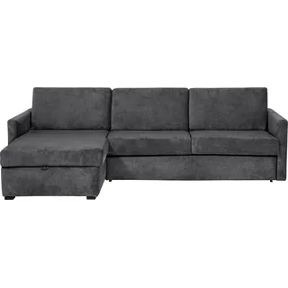 PLACES OF STYLE »GOLDPOINT Ecksofa 264 cm, Liegefläche (140/200cm), L-Form,«, Bettfunktion, Bonell-Federkernmatratze und Dauerschläfer-Funktion grau