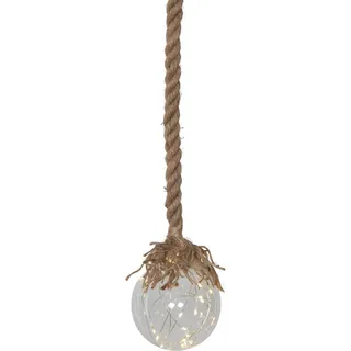 Star Trading Glaskugel "Jutta", 15 LED-Lichter, 10 cm Ø, 140 cm - Beige