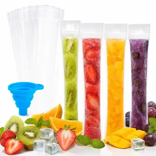 Mepham Wassereis Tüten 150 Stück, 130ml Wassereistüten zum Befüllen, BPA-frei PE Eisformen Eis am Stiel für DIY Wassereis, Joghurt & Saft