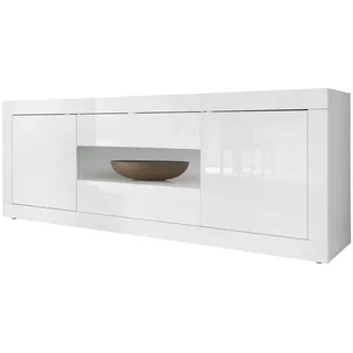 Home Affaire Basic 240 x 86 x 43 cm Weiß Hochglanz