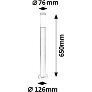 Rabalux 8264 Außenstehleuchte Inox torch, E27, silber-weiß, rund, Modern, ø76mm - Weiß