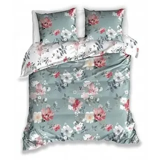 Carbotex Bettwäsche Set Blumen Rosen Mikrofaser 160x200 cm