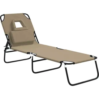 vidaXL Sonnenliege Klappbar Oxford-Gewebe & Pulverbeschichteter Stahl - Taupe